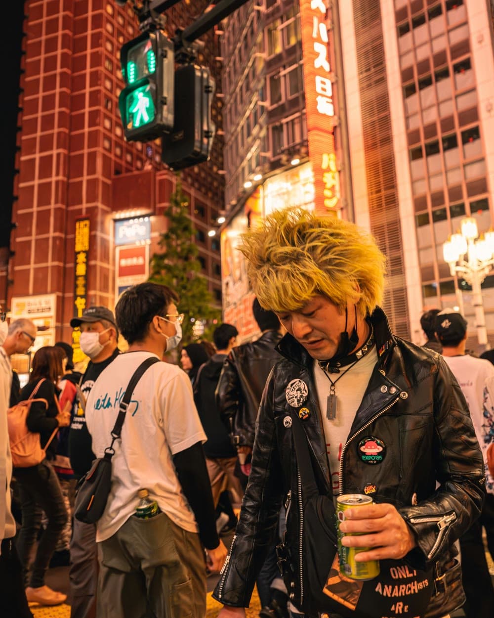 A local creator in their neighborhood, recording an audio tour for visitors.